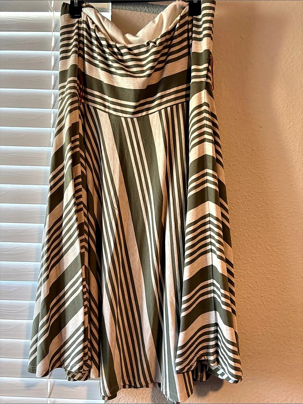 Striped Maxi Dress in Brown & Green